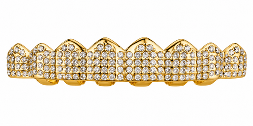 Grillz Premium Gold – Double Rangée Zircon