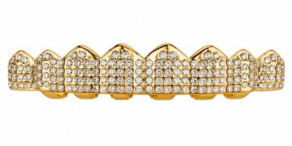 Grillz Premium Gold – Double Rangée Zircon