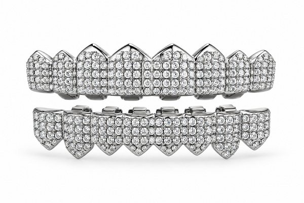 Grillz Silver Premium – Full Diamond Set