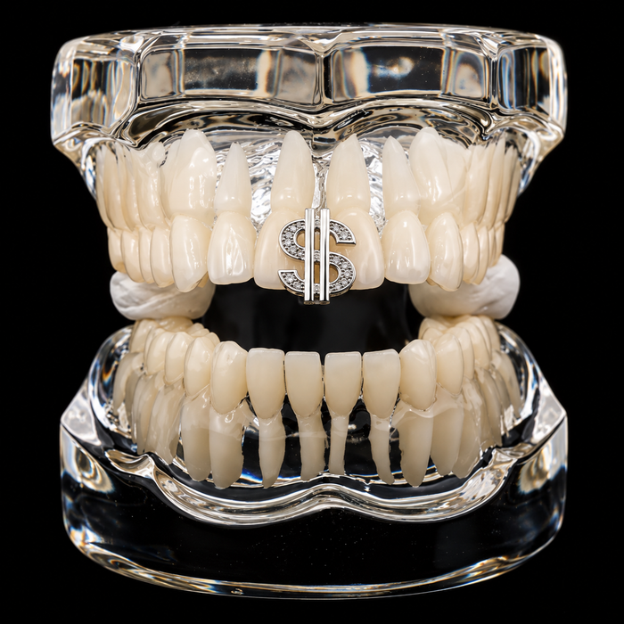 Grillz Silver Premium – Dollar Diamond