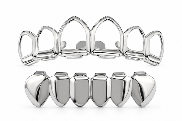 Premium Chrome Grillz – Open Frame & Solid Bottom