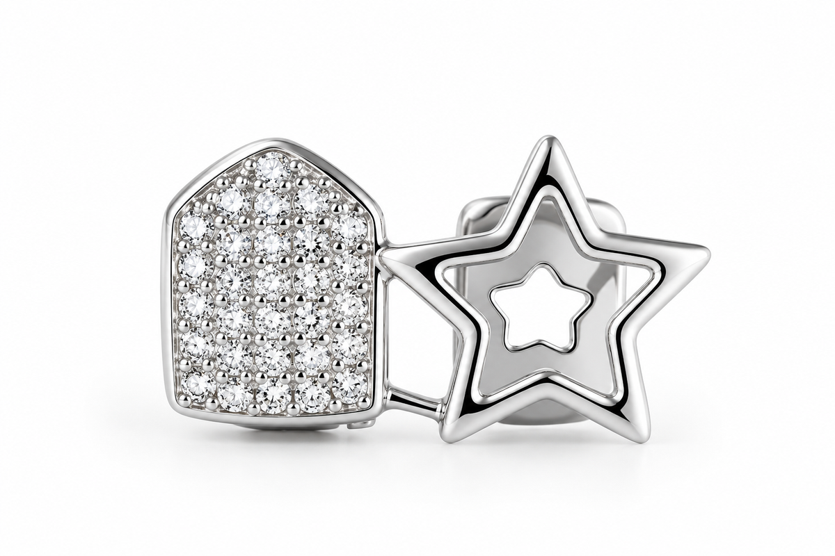 Grillz Silver Premium – Star & Diamond Edition