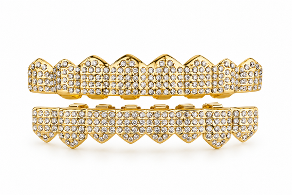 Grillz Premium Gold – Double Rangée Zircon