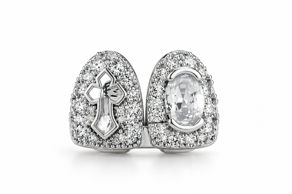 Grillz Silver & Gold Premium – Iced Cross Edition